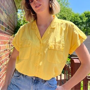 Vintage Dolman Sleeve Button Down Blouse